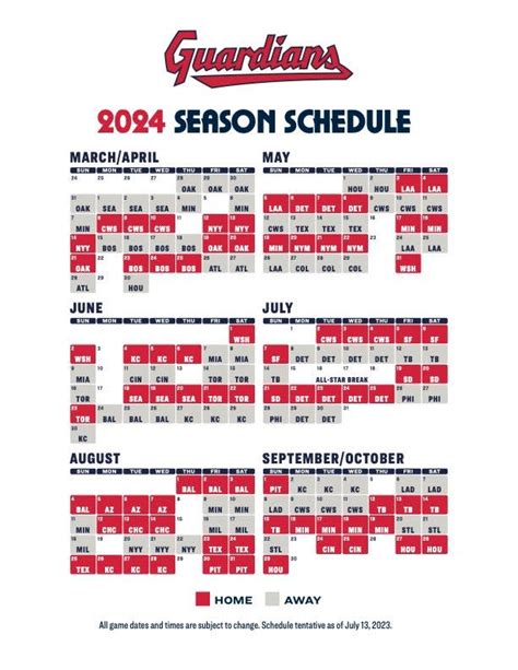 cleveland guardians 2024 season schedule